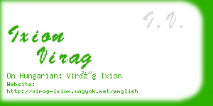 ixion virag business card
